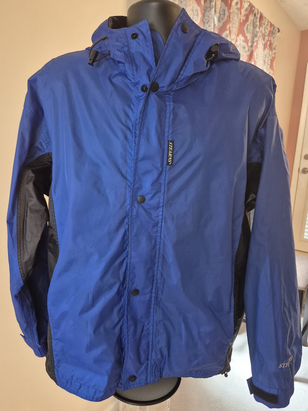 Men's Blue Windbreaker Jacket with Hood